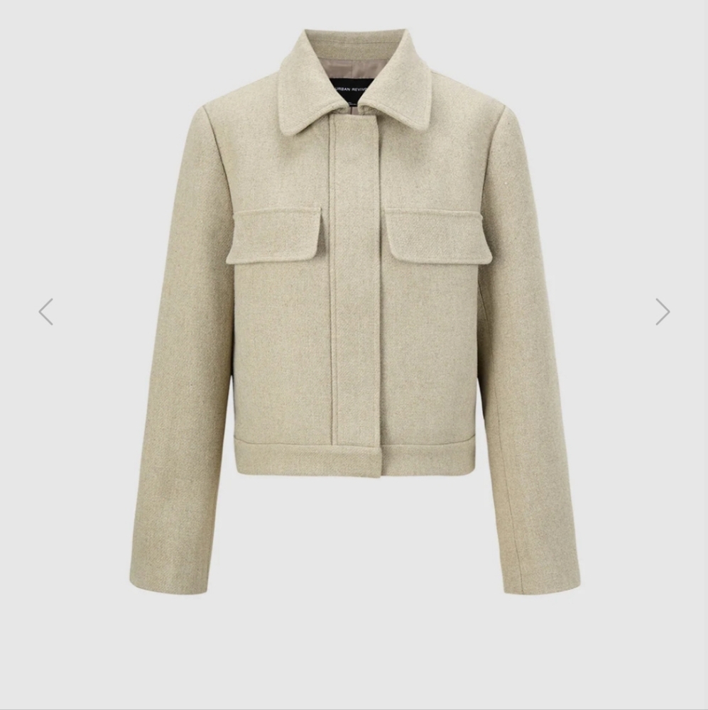 NWT URBAN REVIVO CROPPED FLAP POCKET JACKET - Picture 3 of 16